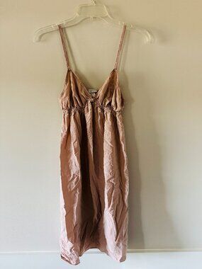 Victoria's Secret Vintage Silk Nightgown Womens M Blush Pink Adjustable Strap Em